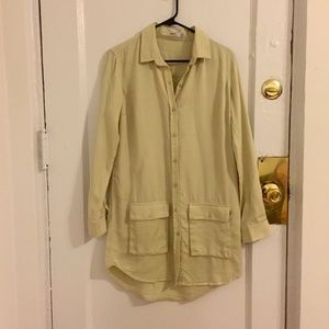Chartreuse Obey Button-Down Dress